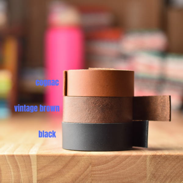 Two 1" x  28" Leather Straps - Image 2