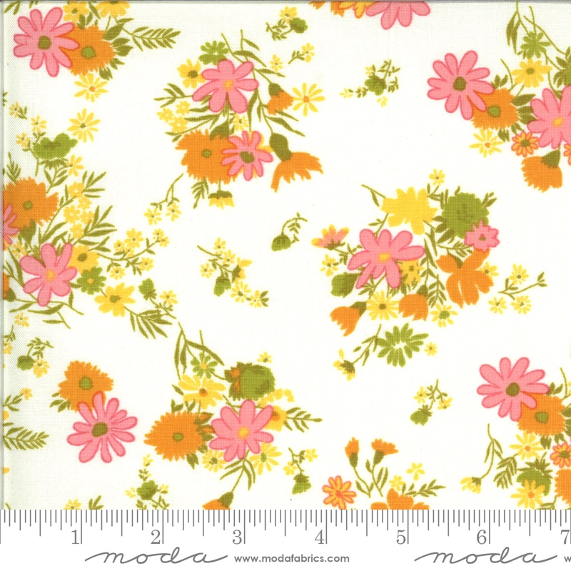Ditsy 12 yard continuous cuts 40047.21 A Blooming Bunch color Avocado by Maureen McCormick