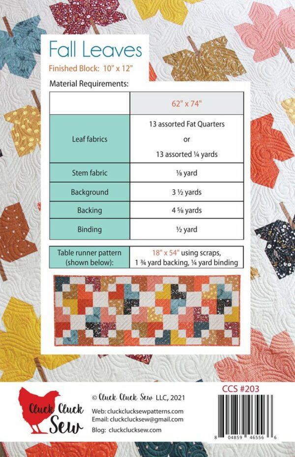 Cluck Cluck Sew Fall Leaves Pattern - Image 3