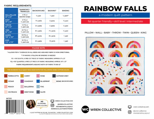 Wren Collective Rainbow Falls Pattern