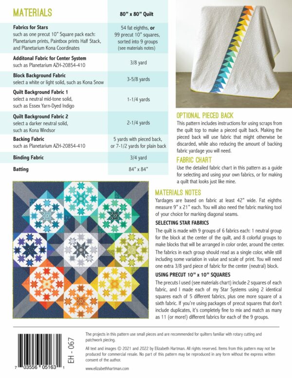 Elizabeth Hartman Star Systems Color Wheel Quilt Pattern - Image 2