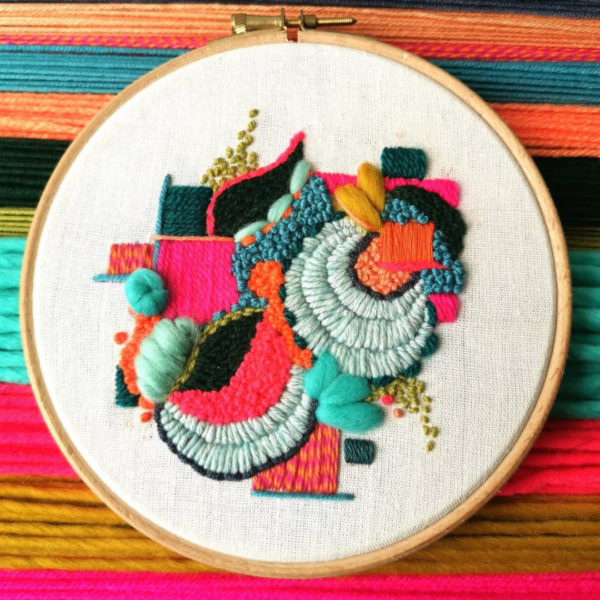 Wild Floss Embroidery 6" Kit 2 Neon & White - Image 2