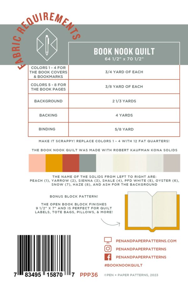 Pen + Paper Patterns Book Nook Pattern - Image 2