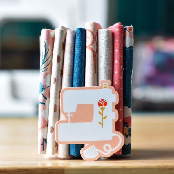Coco West Illustration White Sewing Machine Sticker Peach - Image 2