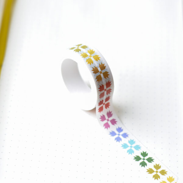 Coco West Illustration Bear Paw Quilt Block Rainbow Washi Tape - Image 2
