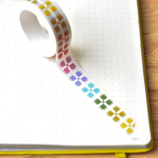 Coco West Illustration Bear Paw Quilt Block Rainbow Washi Tape
