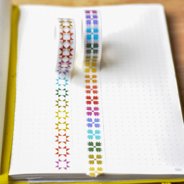 Coco West Illustration Sawtooth Star Quilt Block Rainbow Washi Tape - Image 3