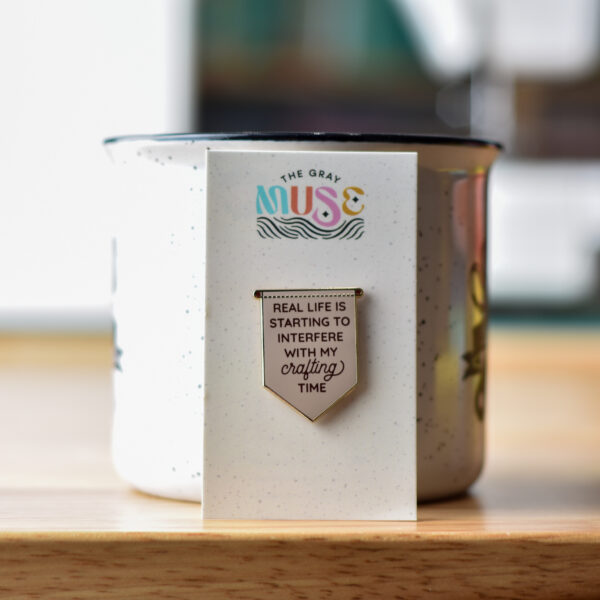 The Gray Muse Crafting Banner Enamel Pin