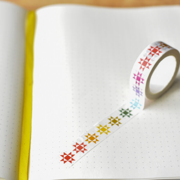 Coco West Illustration Ohio Star Quilt Block Rainbow Washi Tape