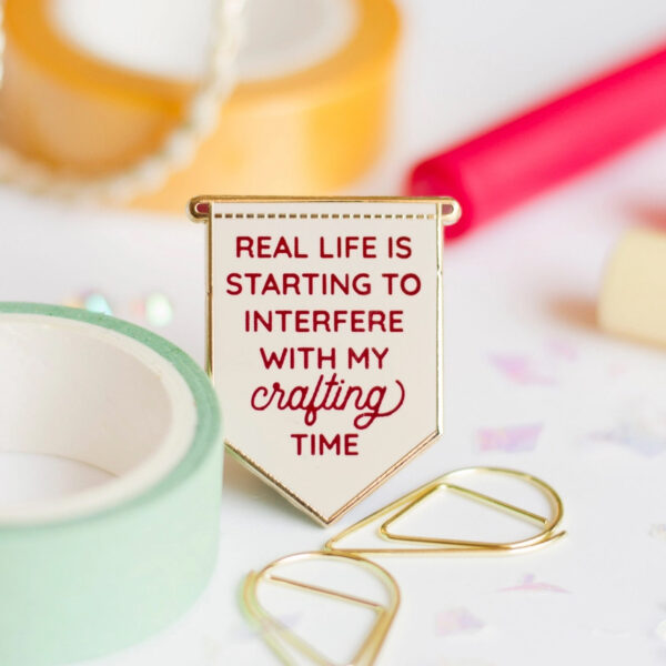 The Gray Muse Crafting Banner Enamel Pin - Image 2