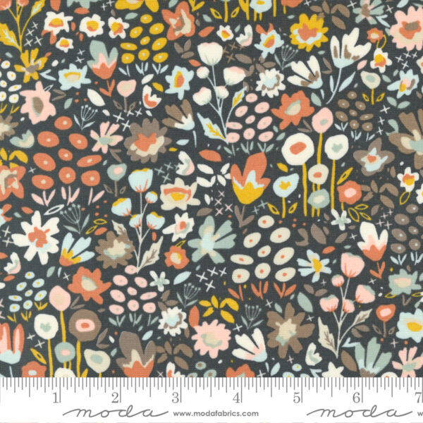 Moda Fabrics Fancy That Design House & Co. Dawn on the Prairie Wildflowers Charcoal Night