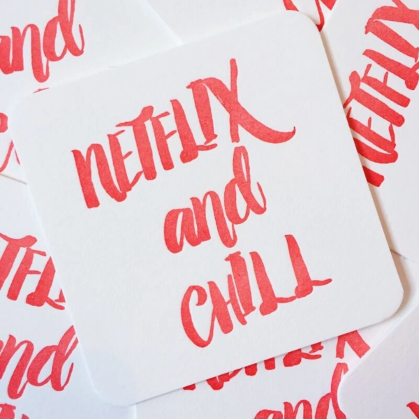M.C Pressure Netflix & Chill Letterpress Coaster Pack
