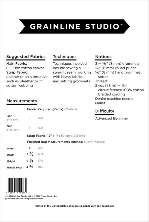 Grainline Studio Field Bag Pattern - Image 2