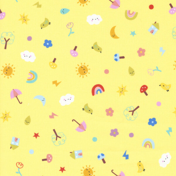 Moda Fabrics Paper & Cloth Design Studio Whatever The Weather Tossed Sunshine