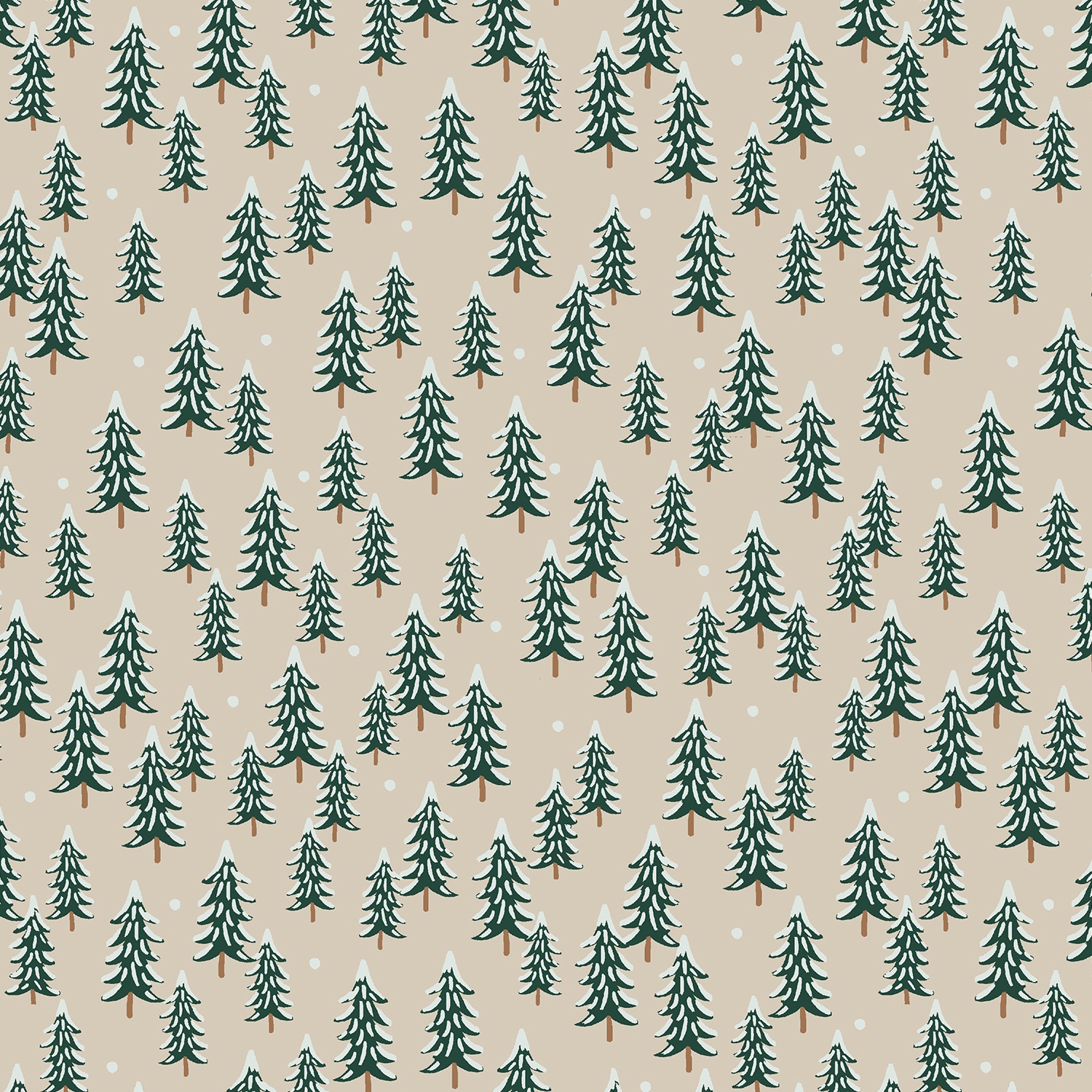 Cotton + Steel Rifle Paper Co Holiday Classics Fir Trees Linen
