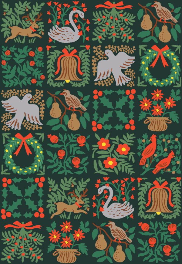 Cotton + Steel Rifle Paper Co Holiday Classics III Holiday Tapestry Mini Evergreen - Image 2