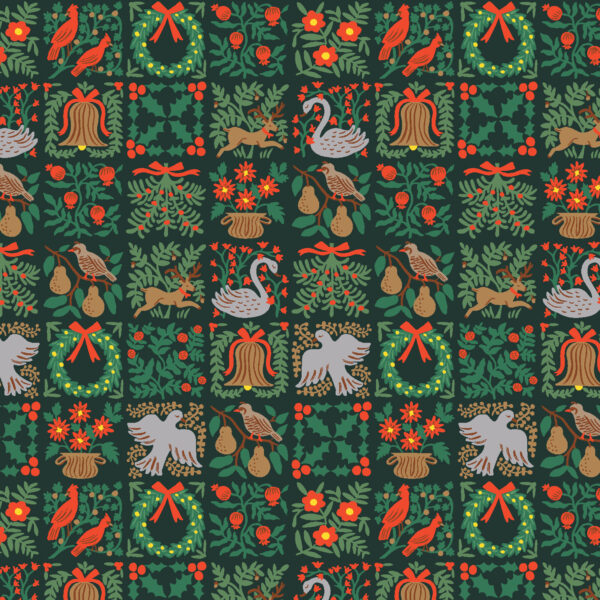 Cotton + Steel Rifle Paper Co Holiday Classics III Holiday Tapestry Mini Evergreen