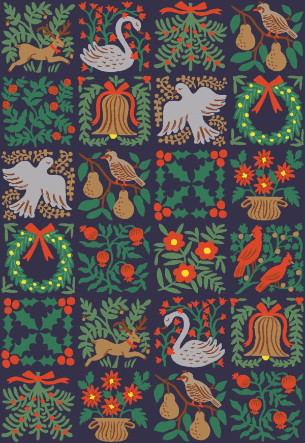 Cotton + Steel Rifle Paper Co Holiday Classics III Holiday Tapestry Mini Navy - Image 2