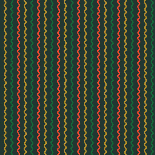 Cotton + Steel Rifle Paper Co Holiday Classics III Ribbon Stripe Metallic Evergreen (REMNANT)
