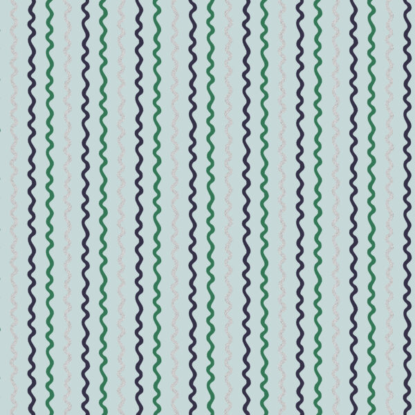 Cotton + Steel Rifle Paper Co Holiday Classics III Ribbon Stripe Metallic Mint