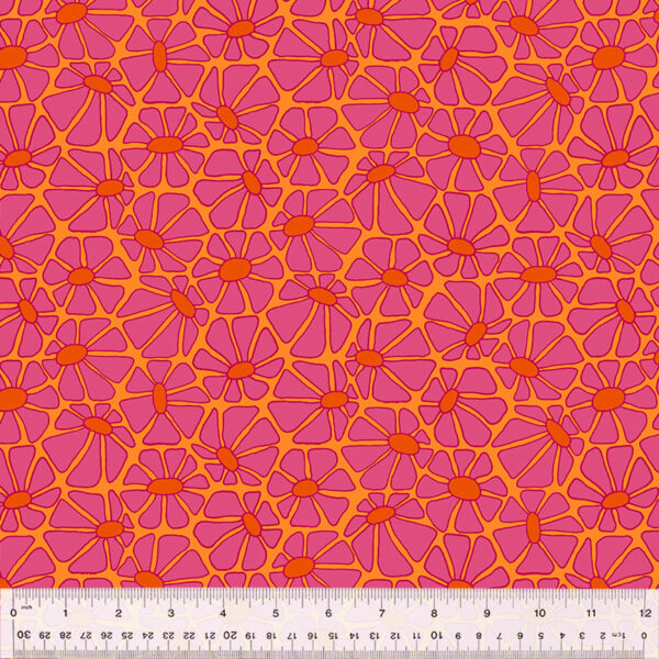 Windham Fabrics Shayla Wolf Summer Lovin' Daisy Orange