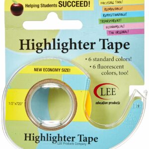 Lee Products Company Removable Highlighter Tape 1/2in x 11yds Neon Yellow