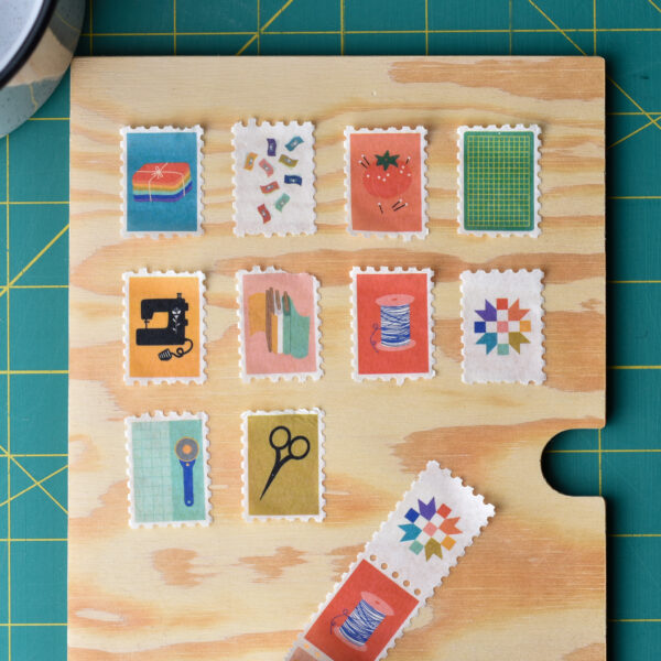Coco West Illustration Sewing Notions Stamp Rainbow Washi Tape