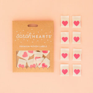 Sarah Hearts Pink Heart Labels