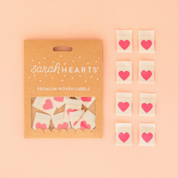 Sarah Hearts Pink Heart Labels