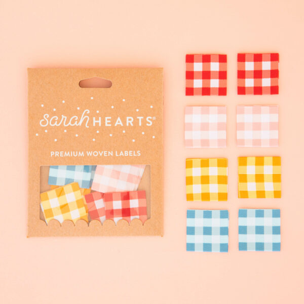 Sarah Hearts Gingham Multipack Labels