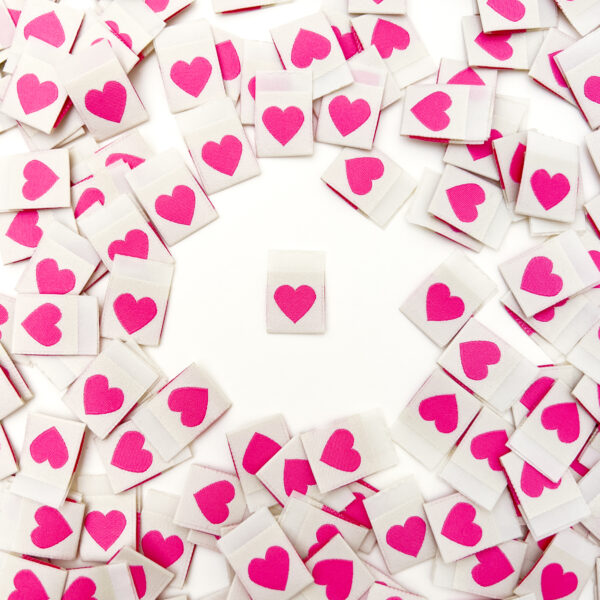 Sarah Hearts Pink Heart Labels - Image 3