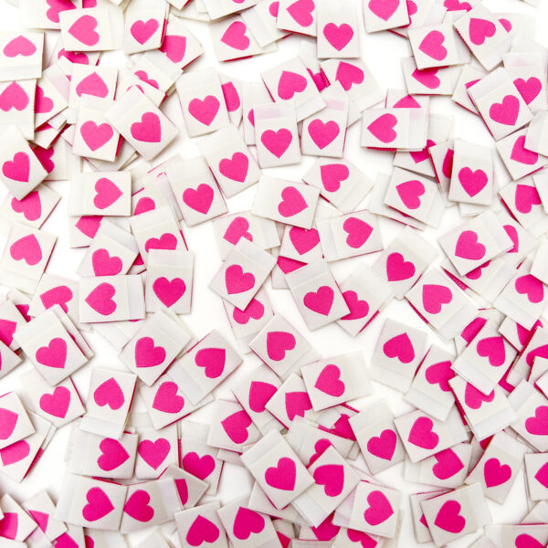 Sarah Hearts Pink Heart Labels - Image 2