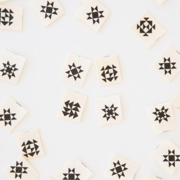 Sarah Hearts Black Quilt Block Multipack Organic Cotton Labels - Image 3