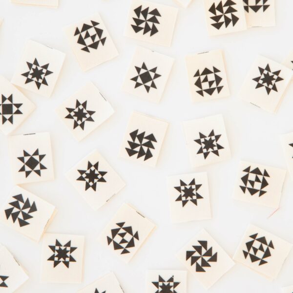 Sarah Hearts Black Quilt Block Multipack Organic Cotton Labels - Image 2