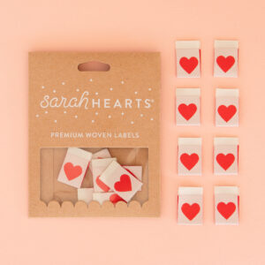 Sarah Hearts Red Heart Labels