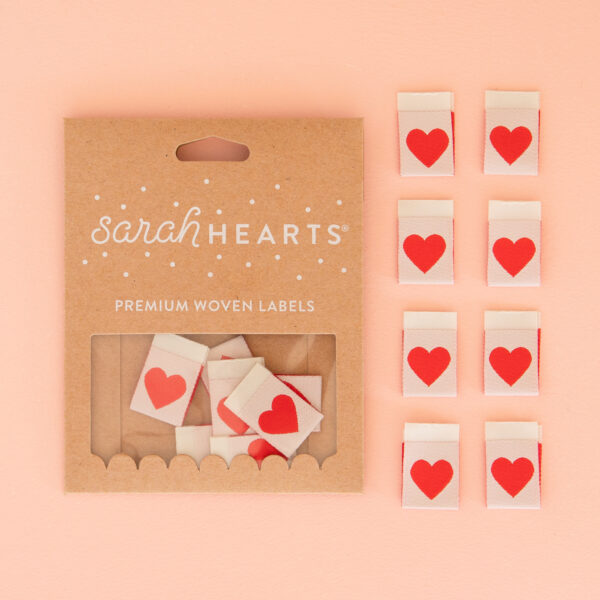 Sarah Hearts Red Heart Labels