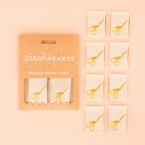 Sarah Hearts Stork Scissors Labels