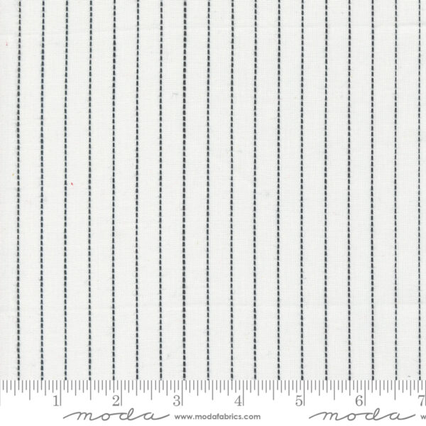 Moda Fabrics Janelle Kent Pieces to Treasure Panache Wovens Pinstripe White Black