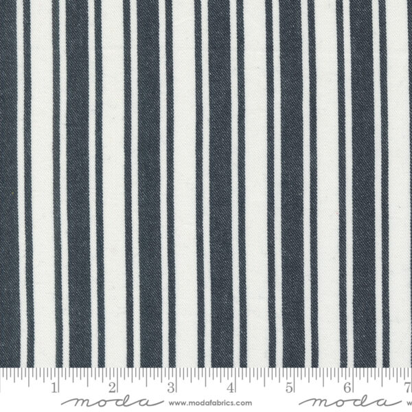 Moda Fabrics Janelle Kent Pieces to Treasure Panache Wovens Ticking White Black