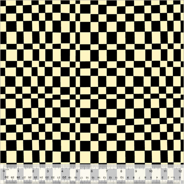 Windham Fabrics Annabel Wrigley Kaleidoscope Checker Ink/Vanilla Custard