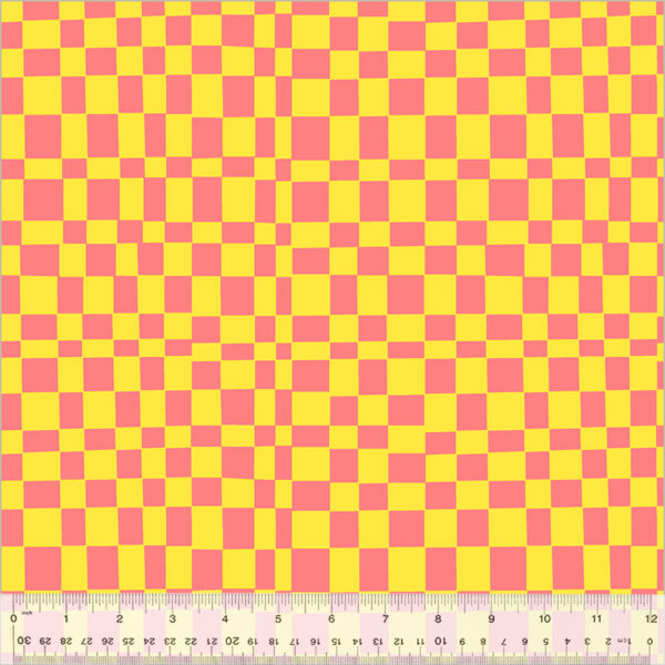 Windham Fabrics Annabel Wrigley Kaleidoscope Checker Glow/Limeade