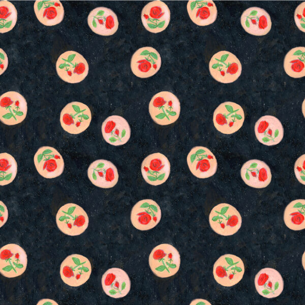 Windham Fabrics Heather Ross By Hand Rose Cameo Night