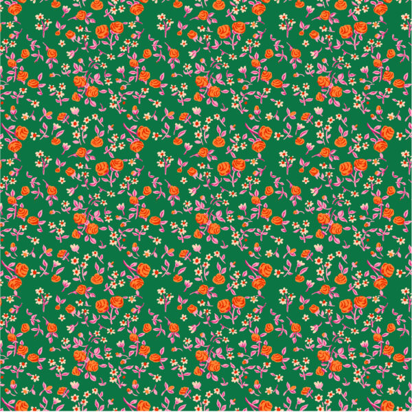 Windham Fabrics Heather Ross By Hand Mousy Floral Emerald