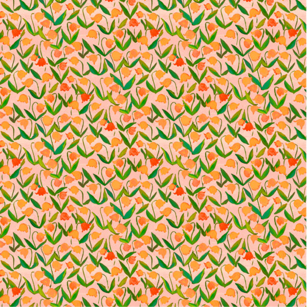 Windham Fabrics Heather Ross By Hand Flowerbed Salmon
