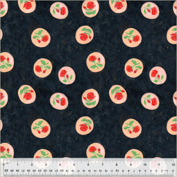 Windham Fabrics Heather Ross By Hand Rose Cameo Canvas Night