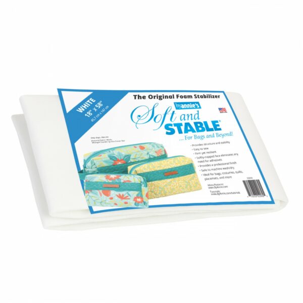 By Annie Soft and Stable White 100% Polyester Foam Stabilizer 18in x 58in
