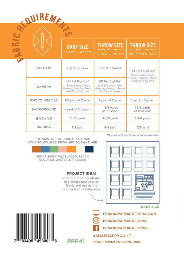 Pen + Paper Patterns Snap Happy Quilt Pattern - Image 2