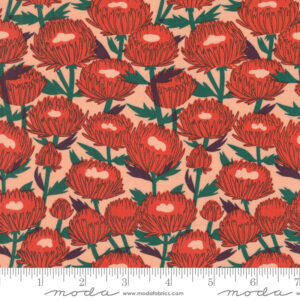Moda Fabrics Lizzy House Love Letter Chrysanthemums Peach
