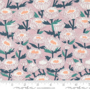 Moda Fabrics Lizzy House Love Letter Chrysanthemums Mauve