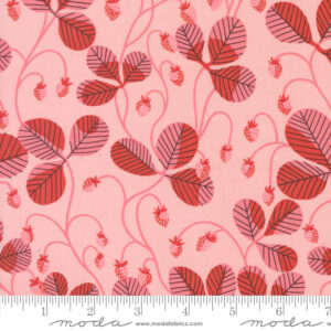 Moda Fabrics Lizzy House Love Letter Ripe Strawberries Light Pink